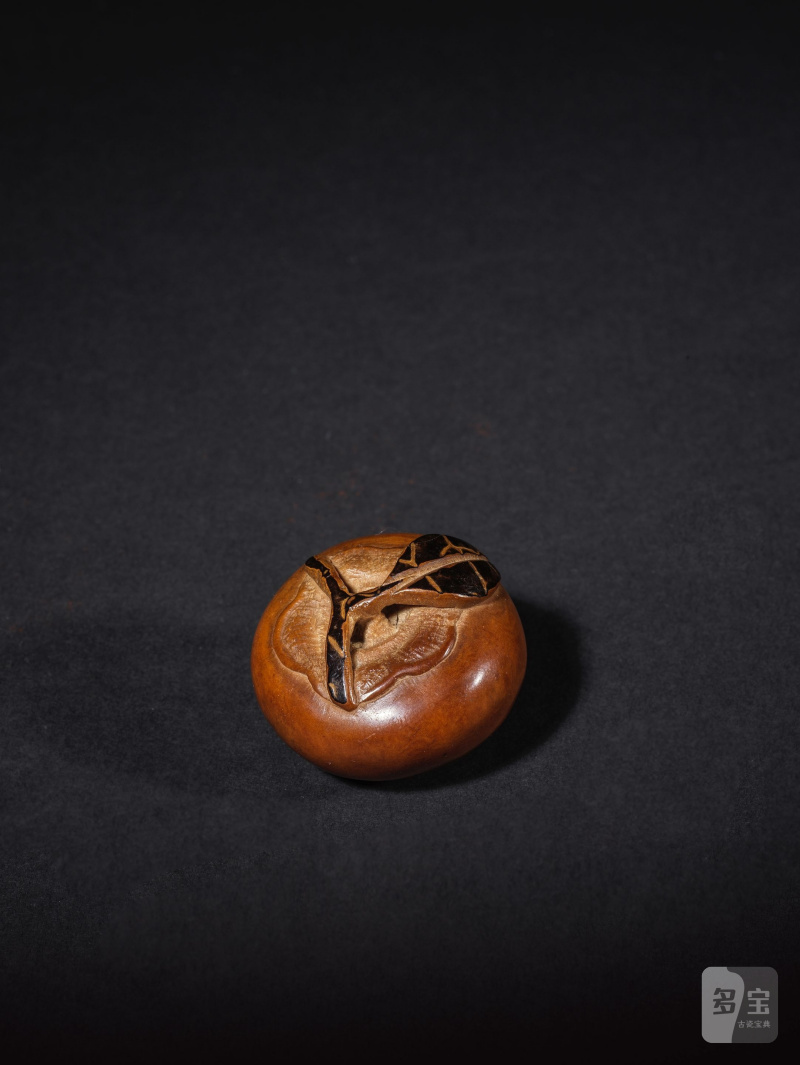 象牙椰子彫根付 柿 無銘 19世紀 | NETSUKE EN NOIX DE COROSO REPRÉSENTANT UN KAKI - 图5
